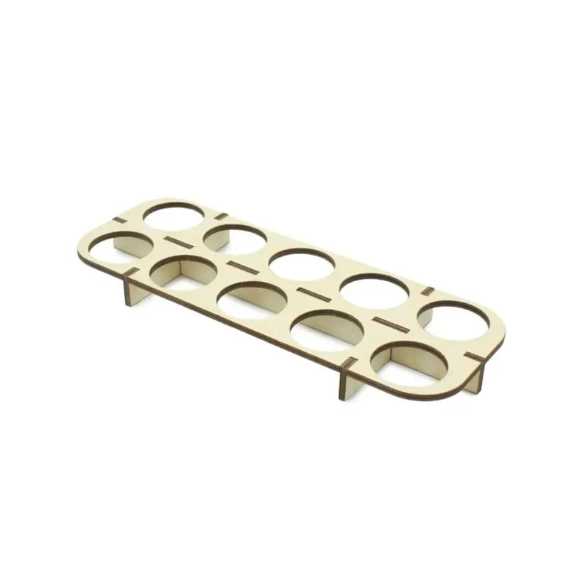 10 Slot Egg Holder Countertop Tray — DXF linework preview