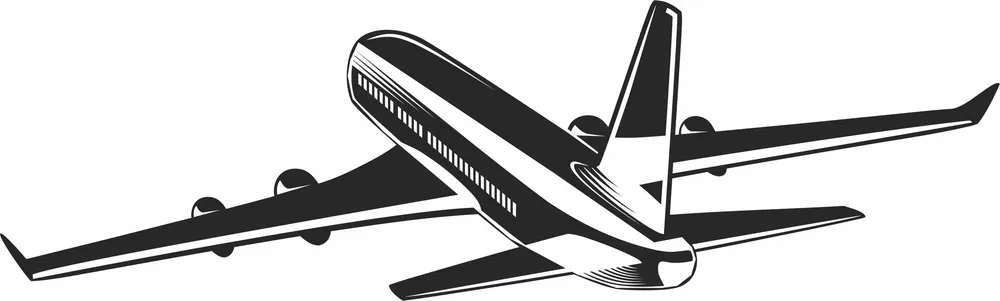 Airplane Clipart — full DXF linework preview