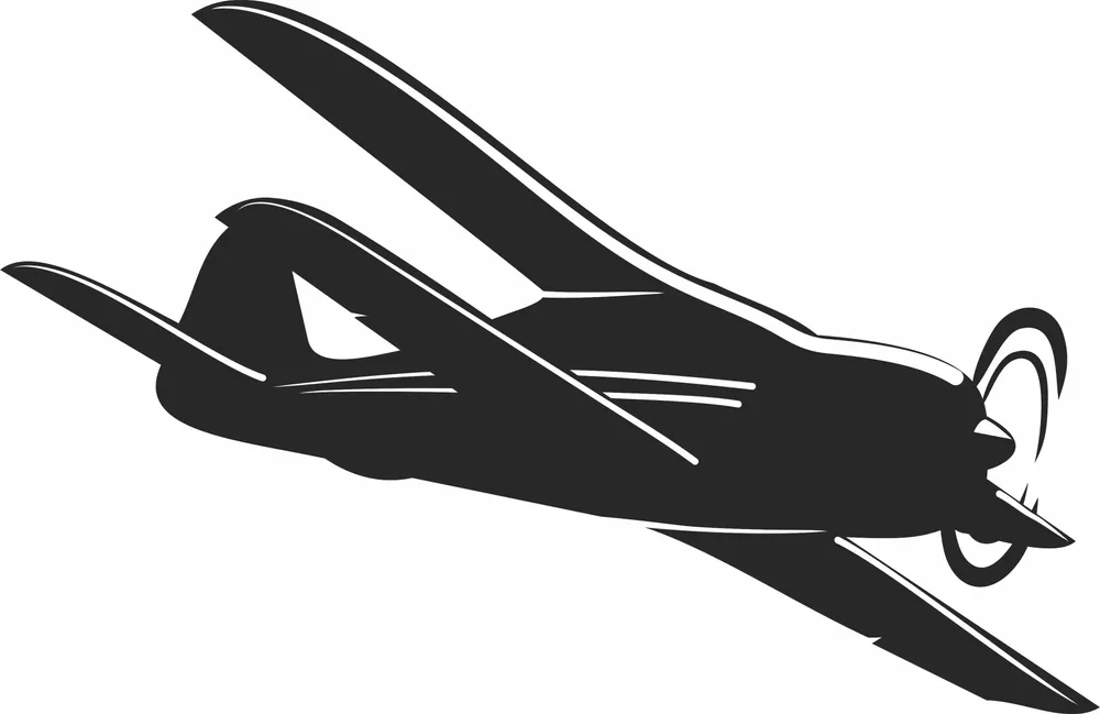 Airplane Flying Clipart — full DXF linework preview
