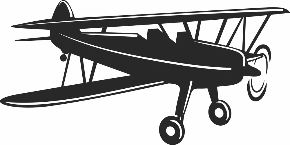 Airplane Flying Clipart — full DXF linework preview