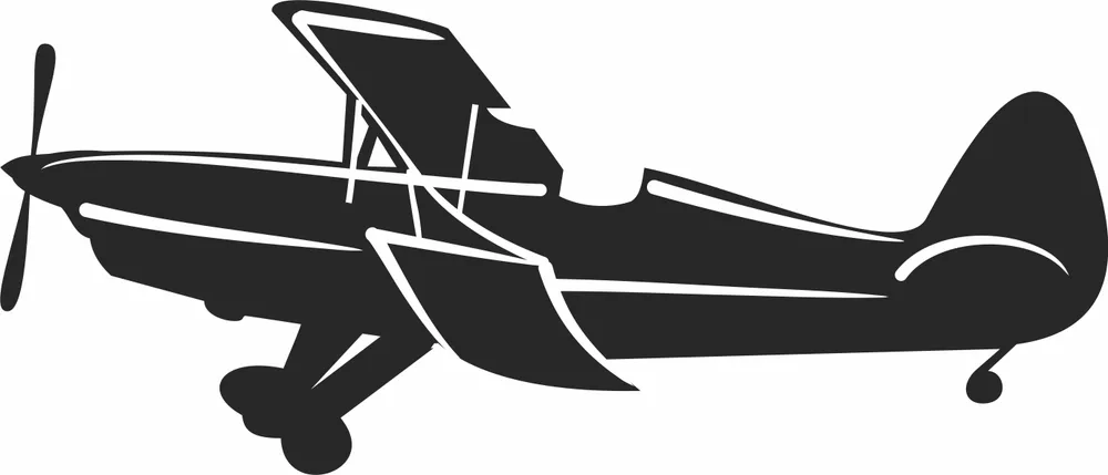 Airplane Flying Clipart — full DXF linework preview