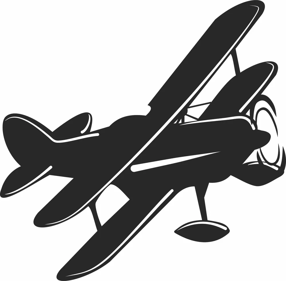 Airplane Flying Clipart — full DXF linework preview