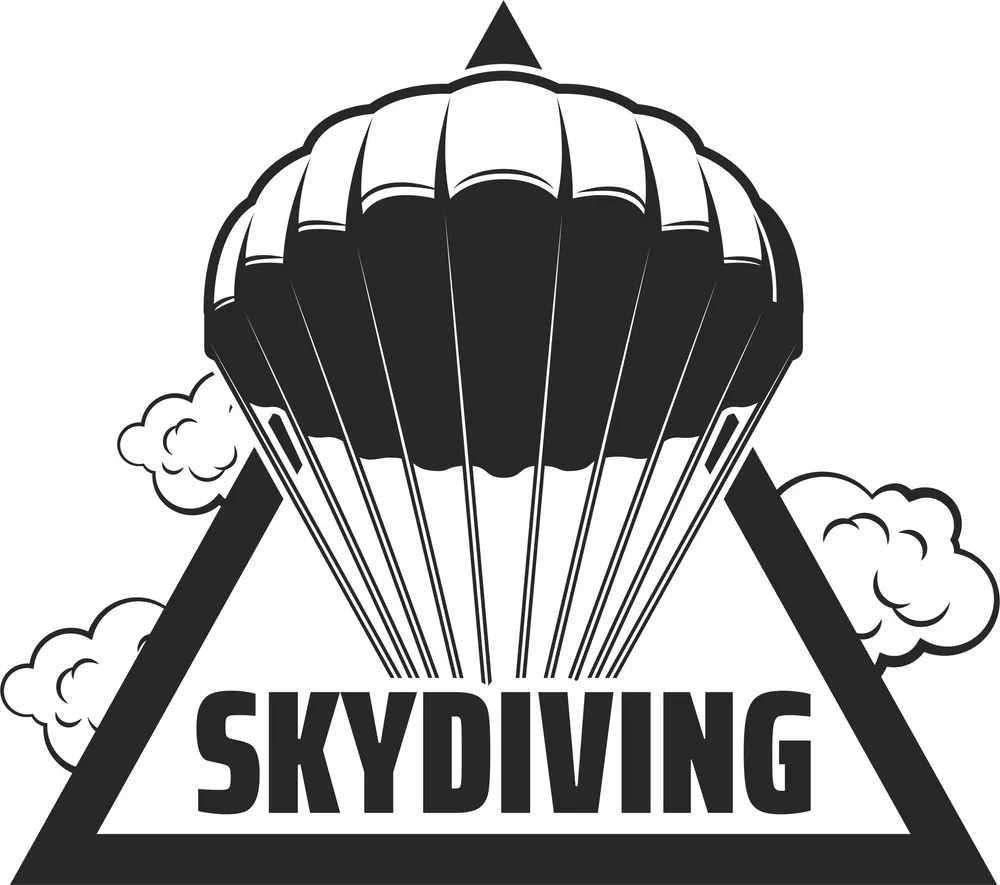 Airship Skydiving Clipart — full DXF linework preview
