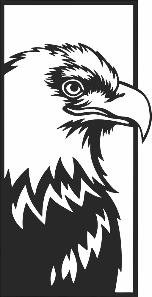 American Eagle Bald Sign — full DXF linework preview