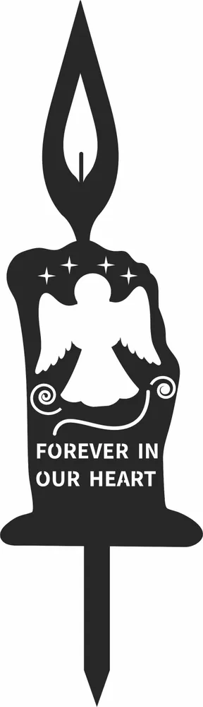 Angel Candle Stakes Clipart — full DXF linework preview