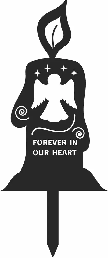Angel Candle Stakes Clipart — full DXF linework preview