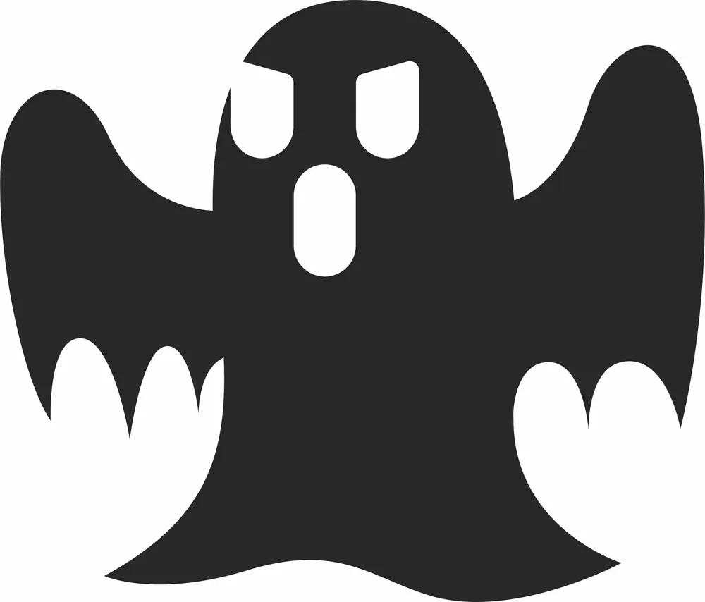 Angry Ghost Halloween Clipart — full DXF linework preview