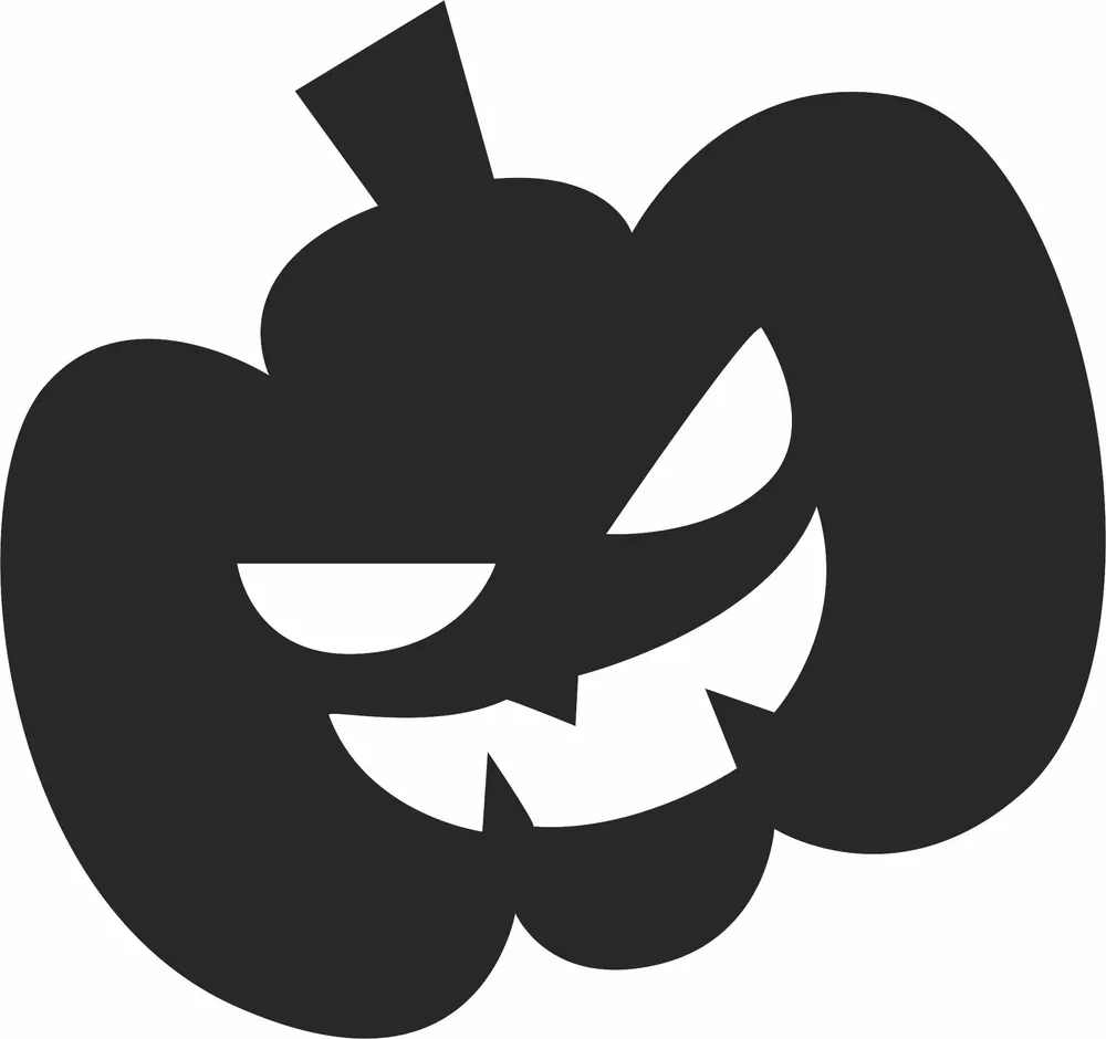 Angry Halloween Pumpkin Clipart — full DXF linework preview