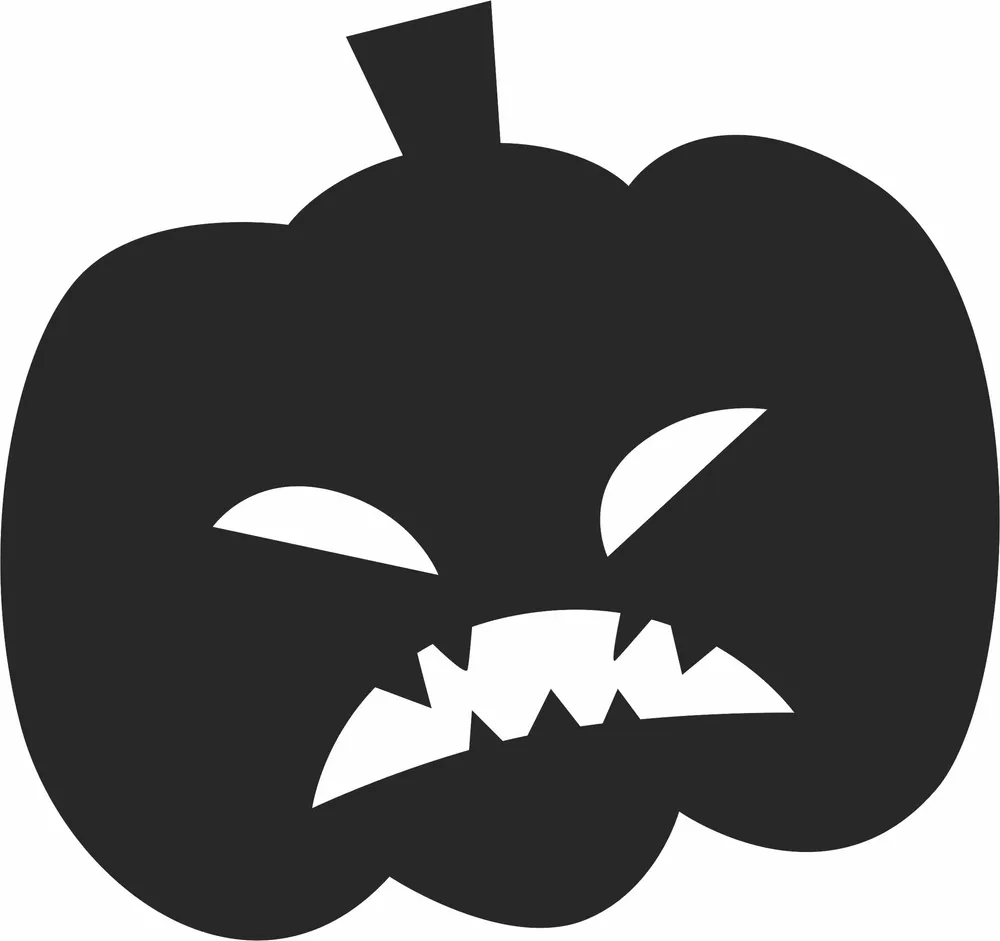 Angry Halloween Pumpkin Clipart — full DXF linework preview