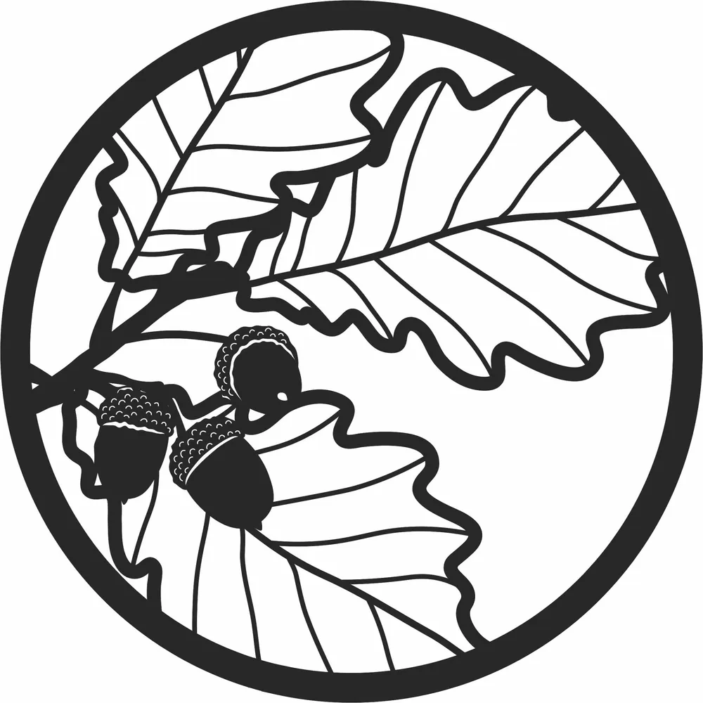 Aok Leaves Wall Decor Clipart — DXF linework preview