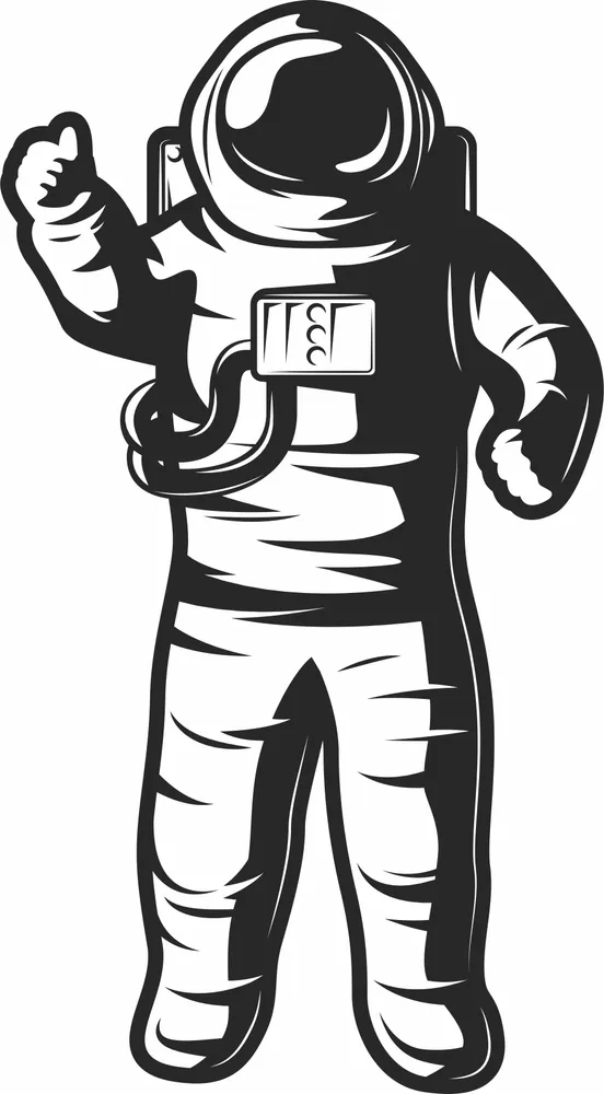 Astronaut Clipart — full DXF linework preview