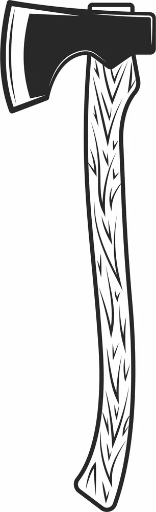 Axe Hatchet Design — full DXF linework preview