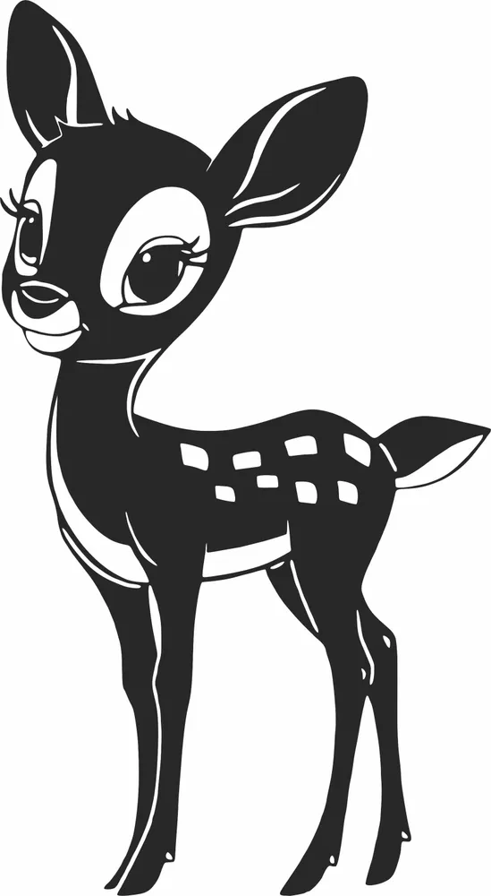 Bambi Cartoon Clipart — full DXF linework preview