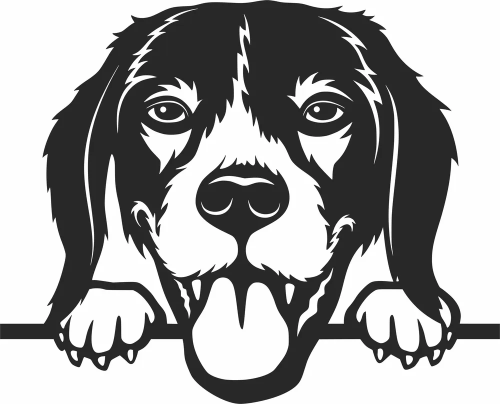 Beagle Dog Wall Art — DXF linework preview