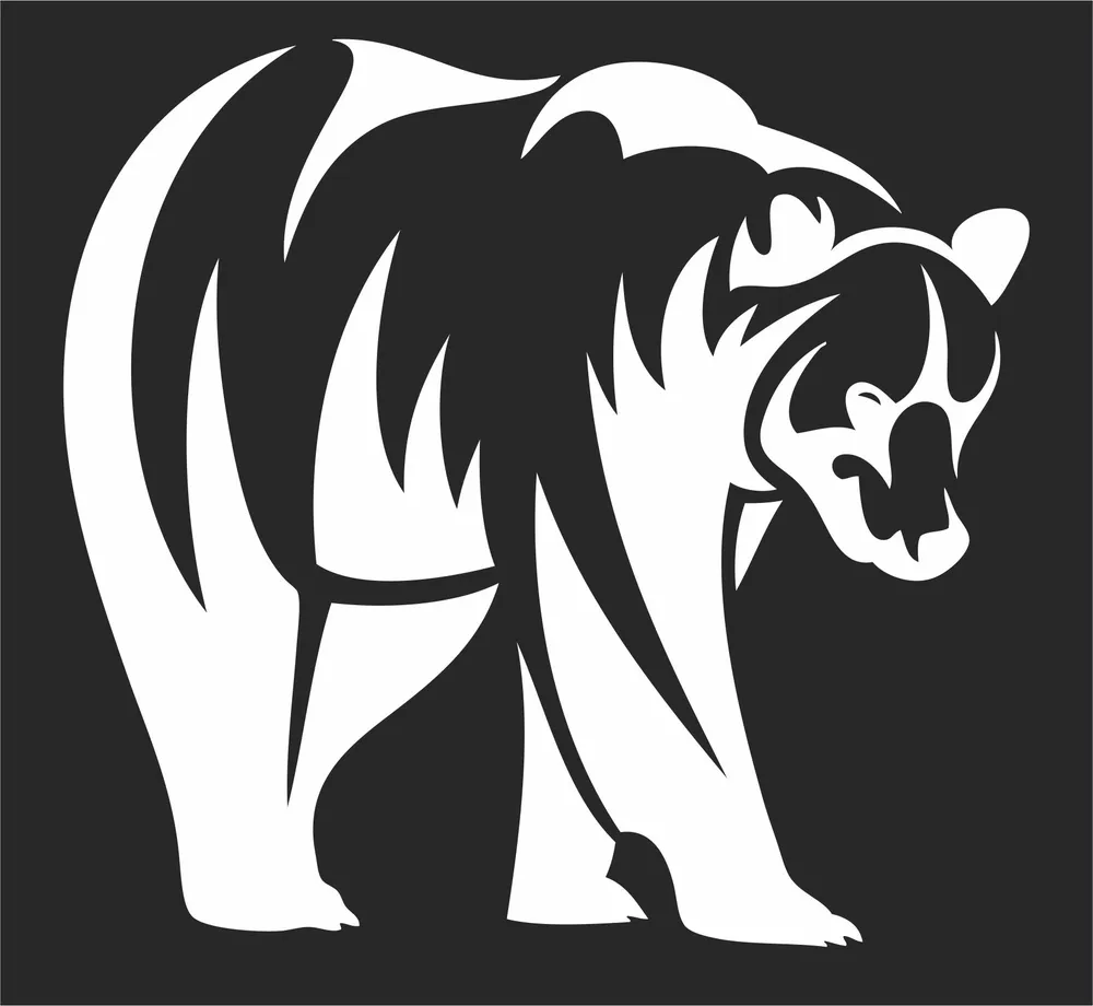 Bear Clipart — DXF linework preview