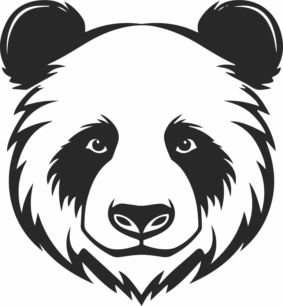 Bear Face Clipart — DXF linework preview