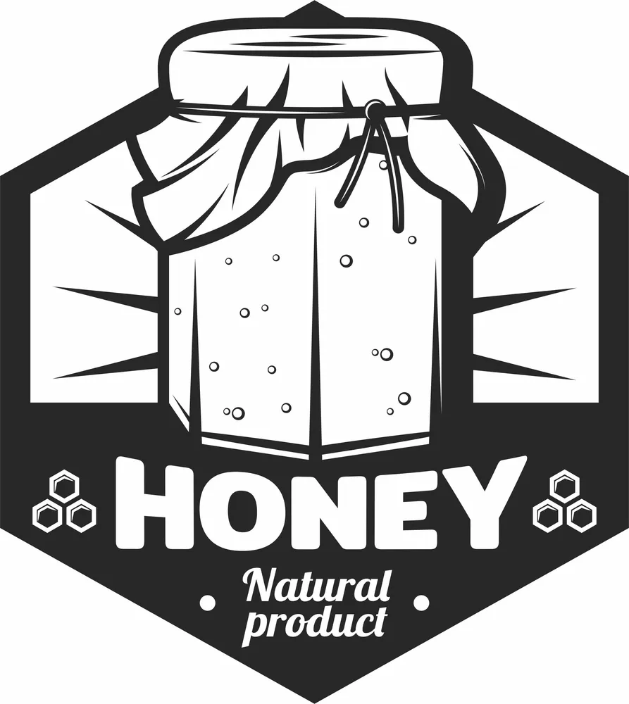 Bee Honey Jar Logo Clipart — full DXF linework preview