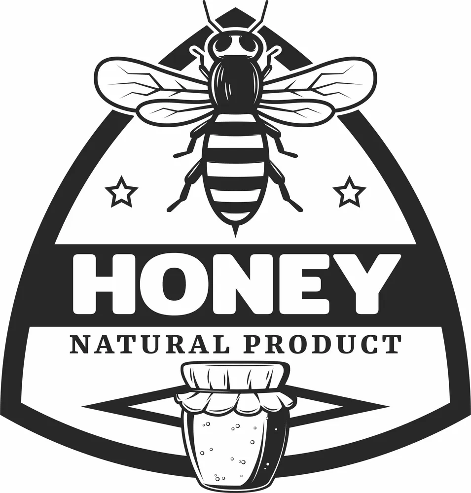 Bee Honey Jar Logo Clipart — full DXF linework preview