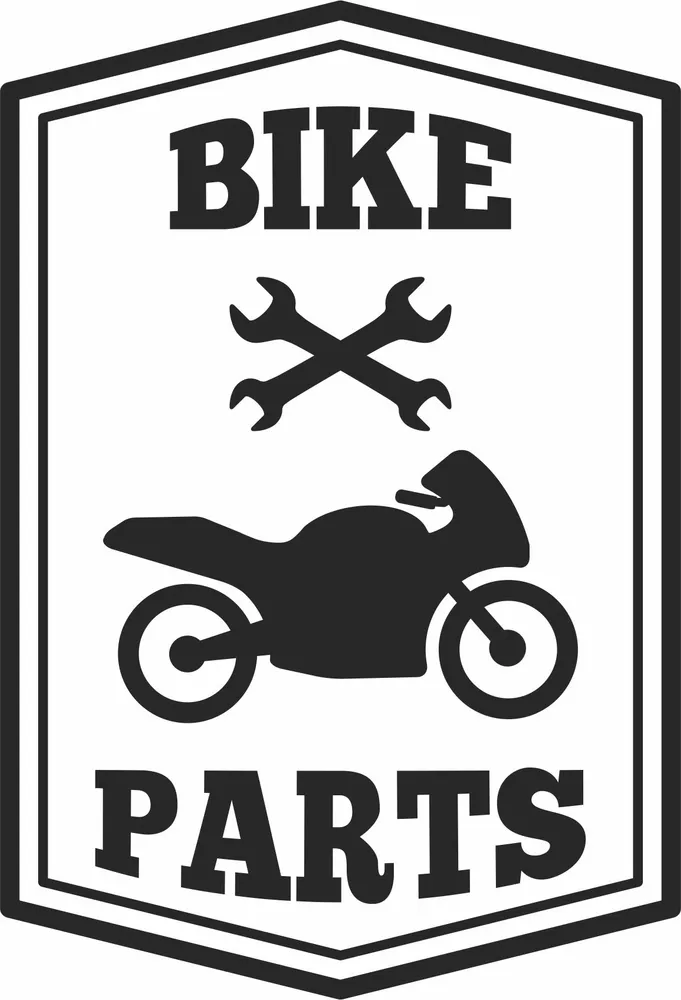 Bike Parts Motorcycle Sign Design — DXF linework preview