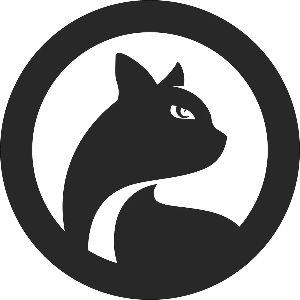 Black Cat Logo-logos- Cats-cliparts-arts Clipart — full DXF linework preview