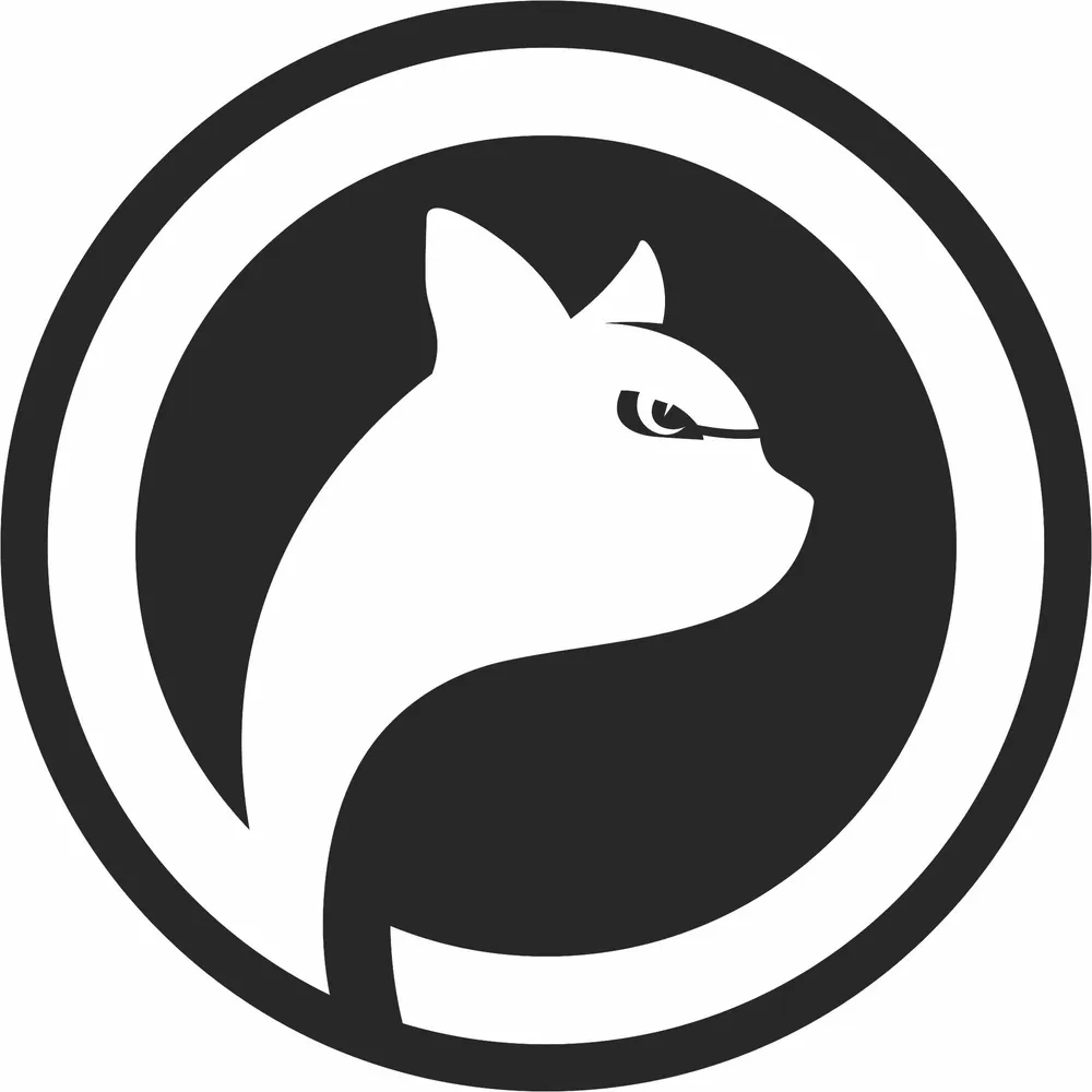 Black Cat Logo-logos-cats-cliparts-arts Clipart — full DXF linework preview