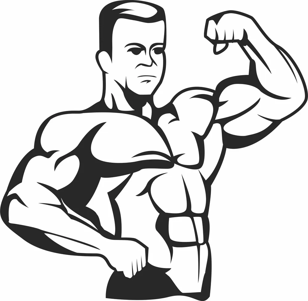 Body Builder Clipart — full DXF linework preview
