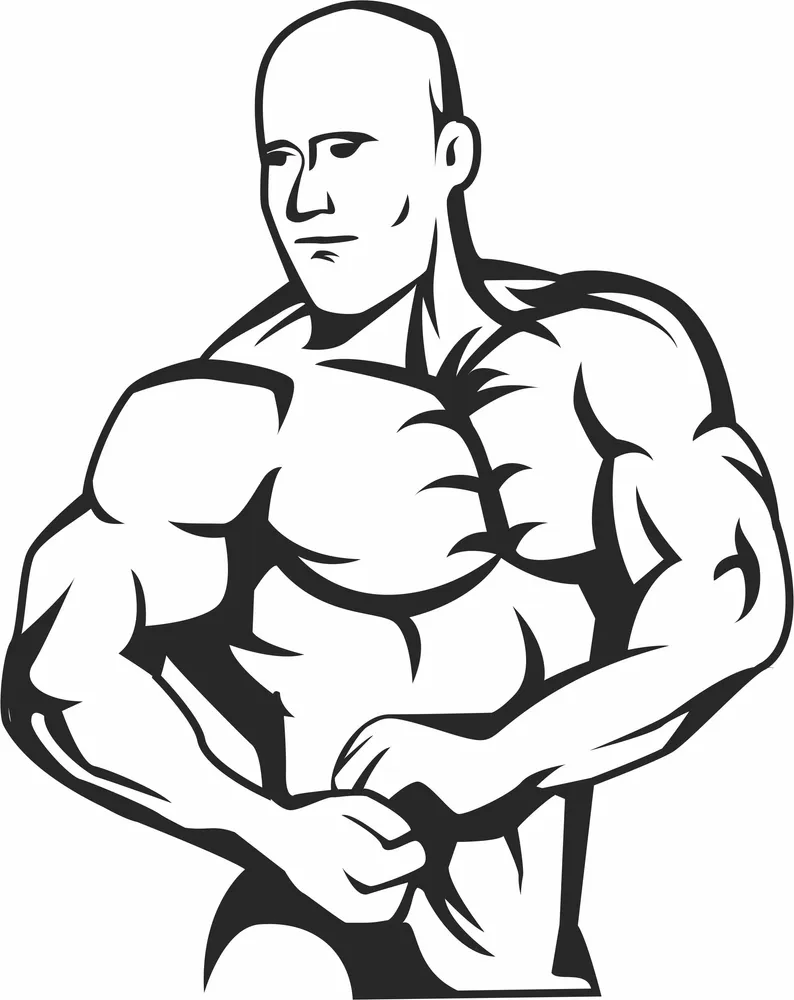 Body Builder Clipart — full DXF linework preview
