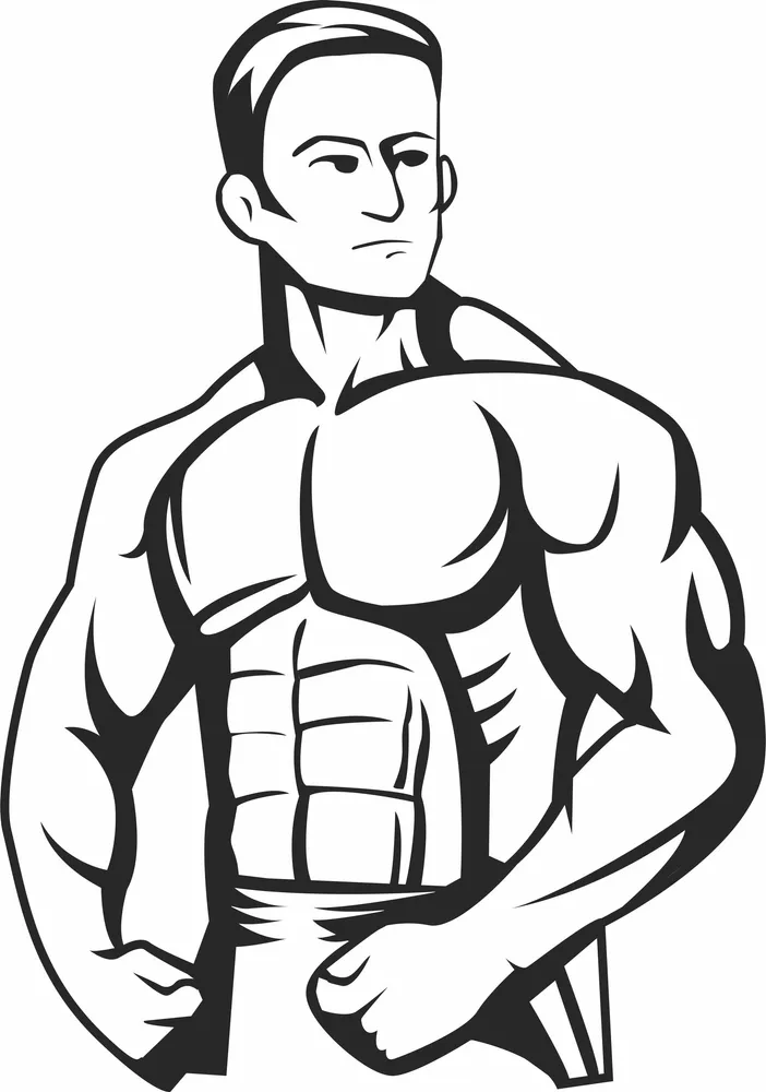 Body Builder Clipart — full DXF linework preview