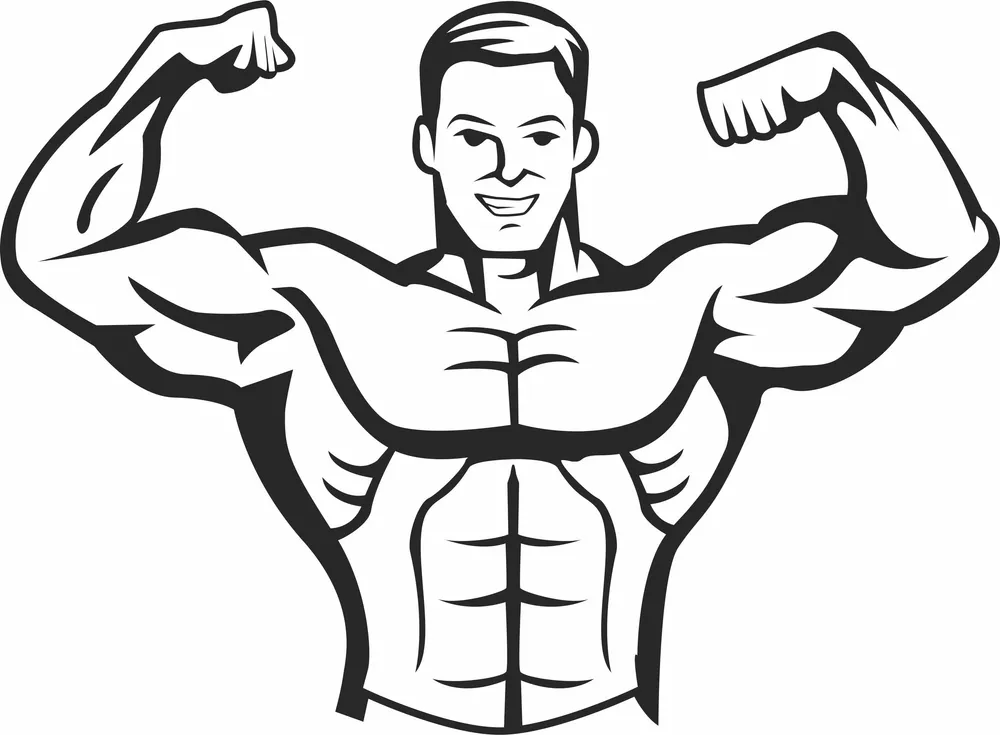 Body Builder Clipart — full DXF linework preview
