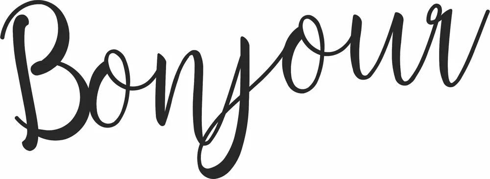 Bonjour Script Cursive Typography French Greeting Word — DXF linework preview