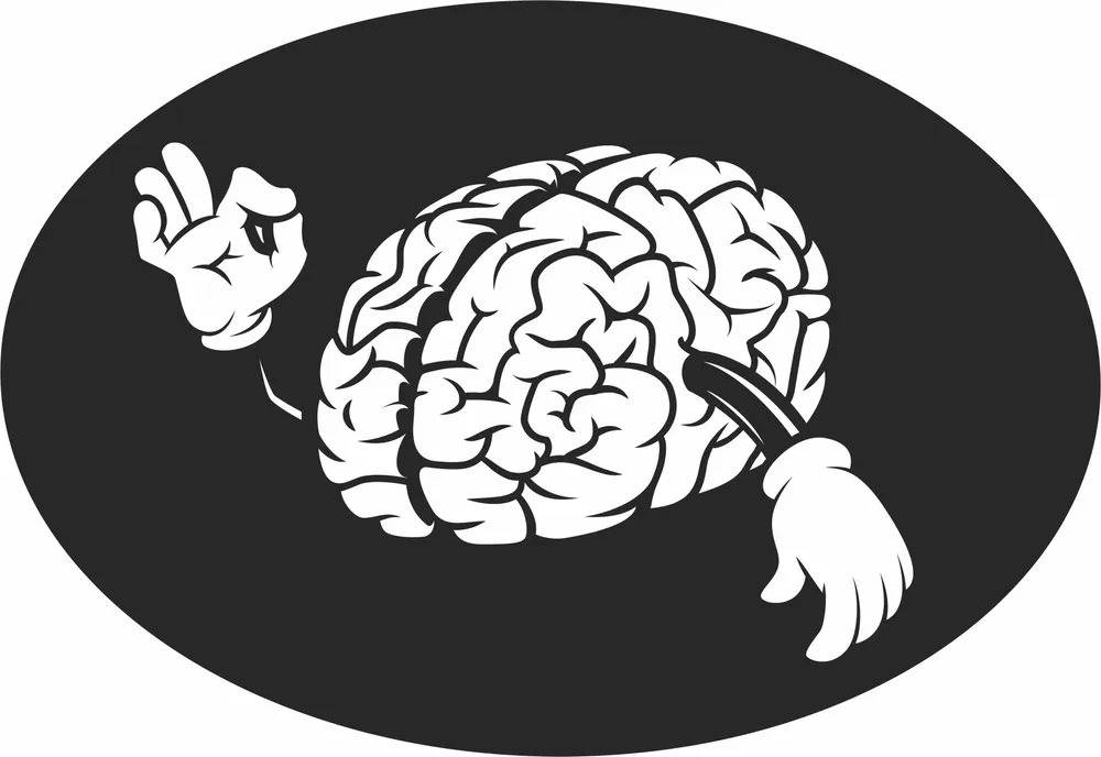 Brain Hands Wall Art — full DXF linework preview