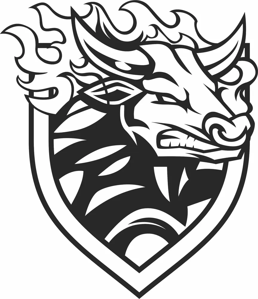 Bull Head Clipart — full DXF linework preview