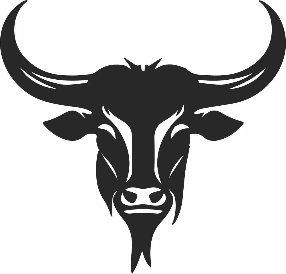Bull Head Clipart — full DXF linework preview