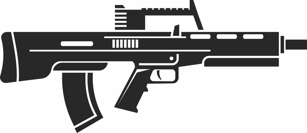Bullpup Assault Rifle Design — full DXF linework preview