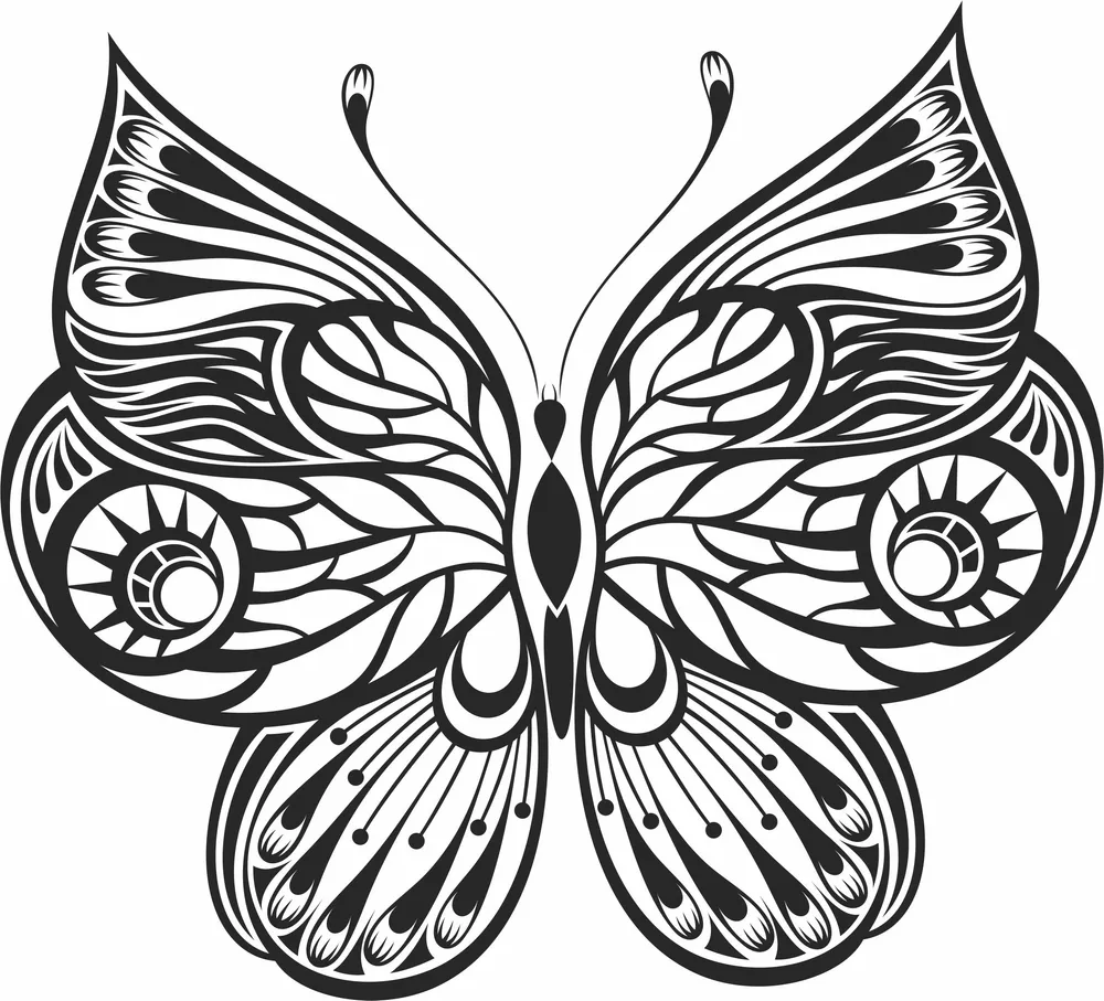 Butterfly Clipart — full DXF linework preview