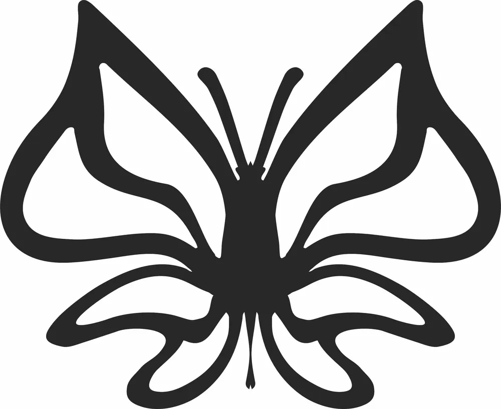Butterfly Silhouette — full DXF linework preview