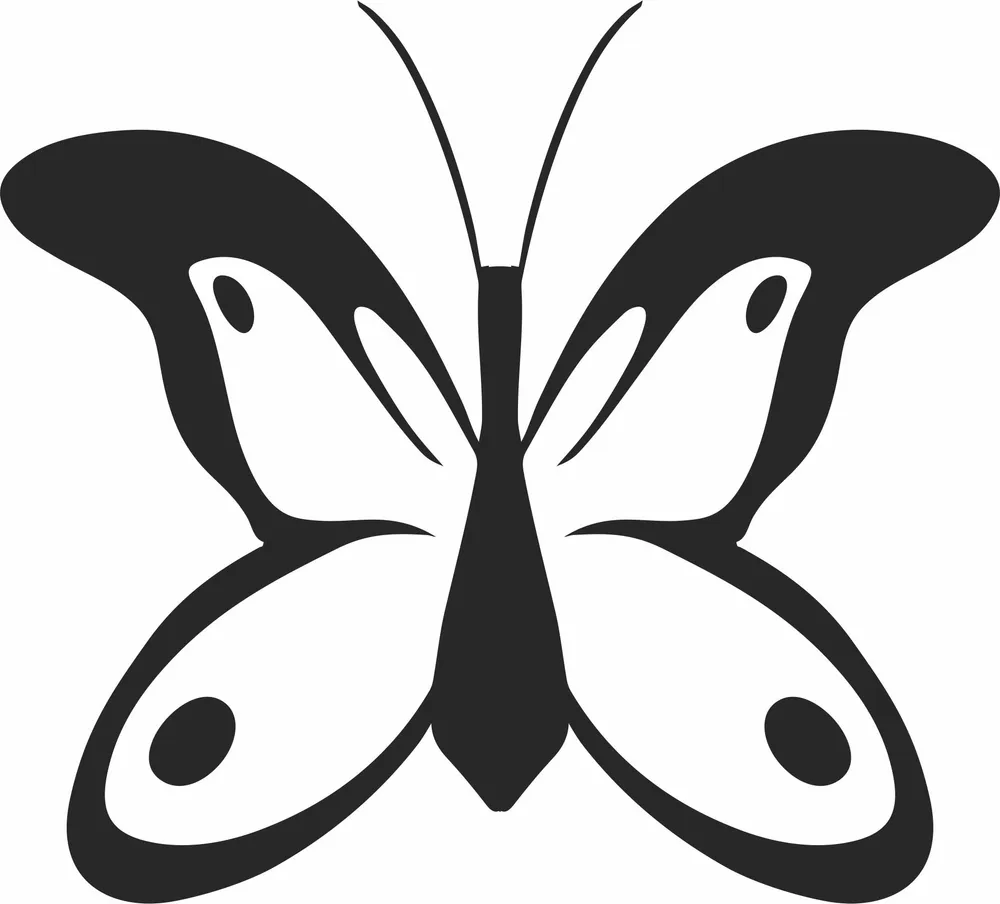 Butterfly Silhouette — DXF linework preview