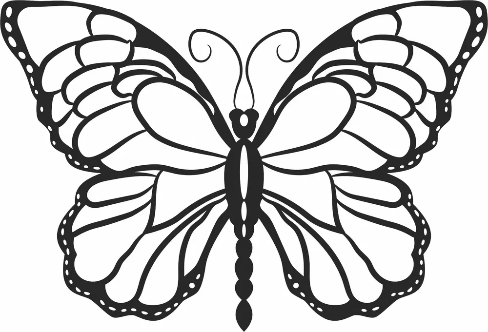 Butterfly Silhouette — DXF linework preview