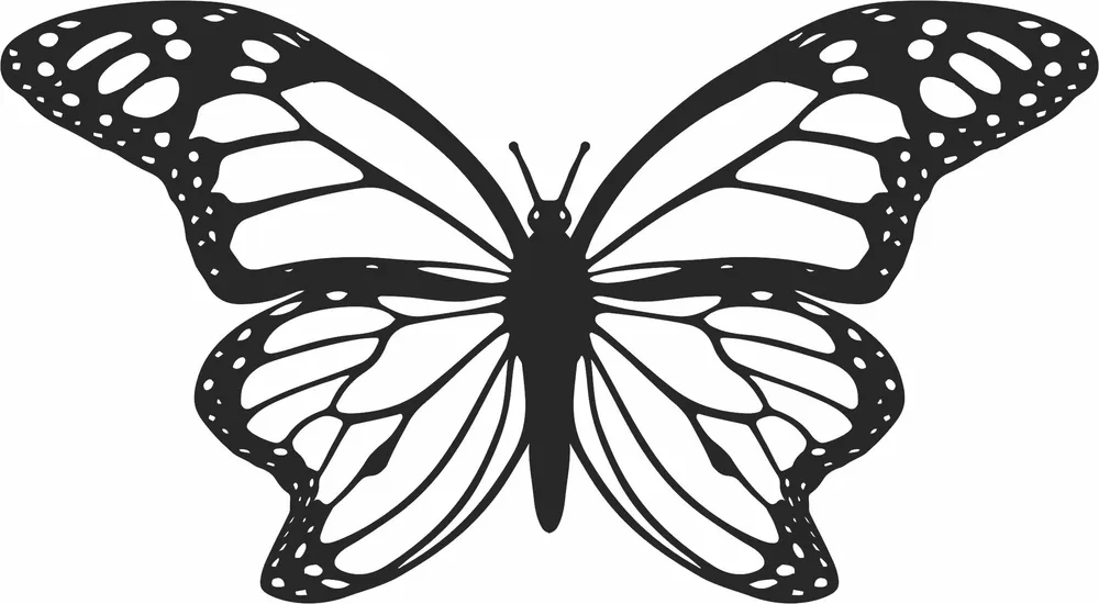 Butterfly Silhouette — DXF linework preview