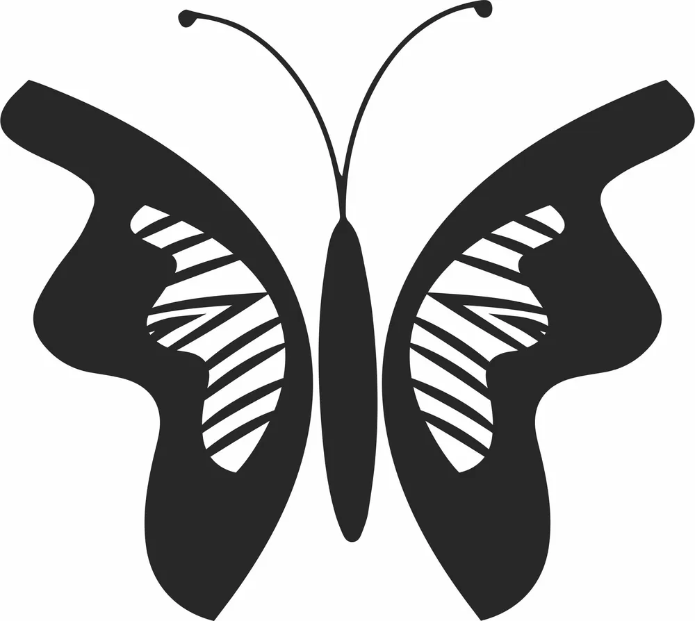 Butterfly Silhouette — DXF linework preview