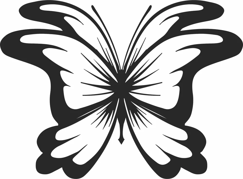 Butterfly Silhouette — DXF linework preview