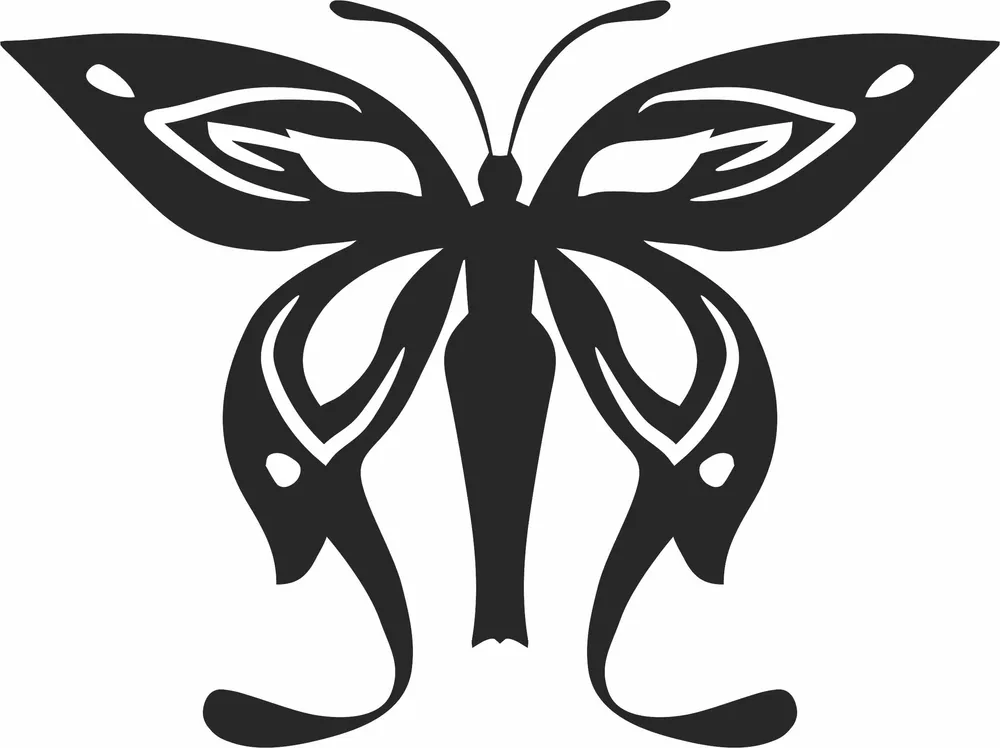 Butterfly Silhouette — DXF linework preview