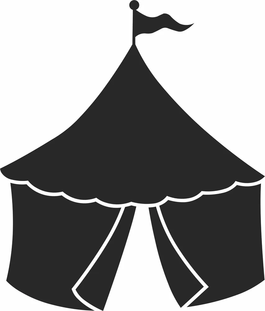 Camp Tent Park Clipart — full DXF linework preview