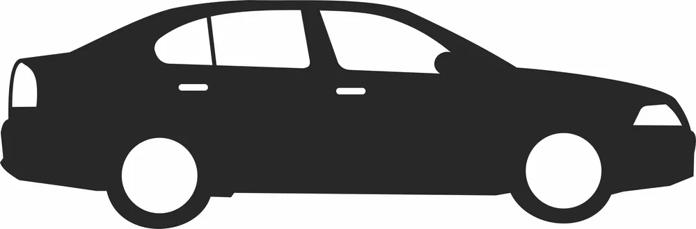 Car Silhouette — full DXF linework preview