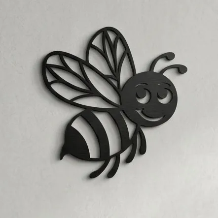 Cartoon Bee Wall Art — DXF linework preview