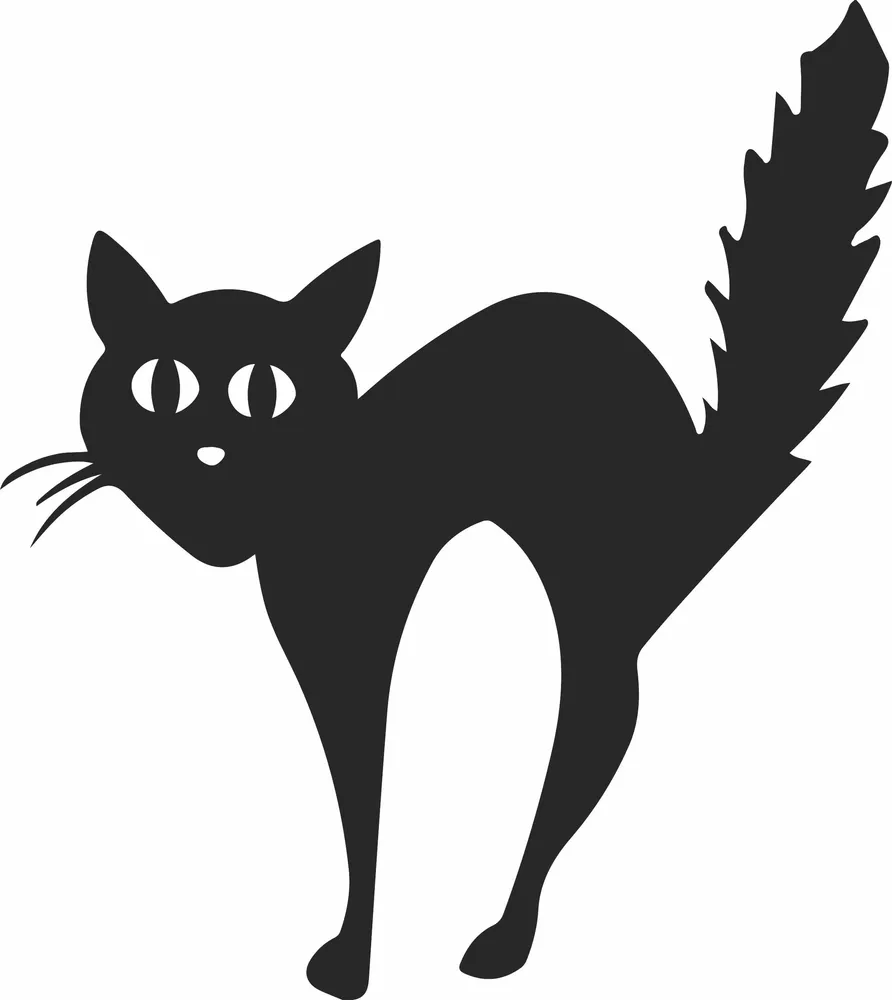 Cat Halloween Design — full DXF linework preview