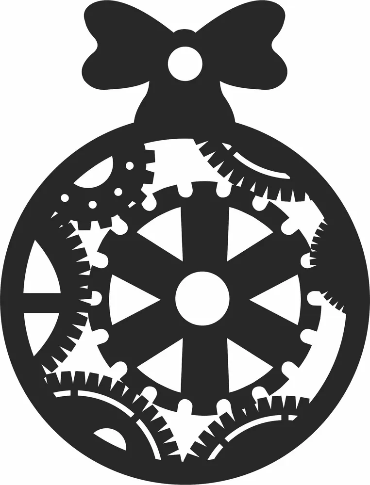 Christmas Ball for Tree Decoration Ornament — full DXF linework preview