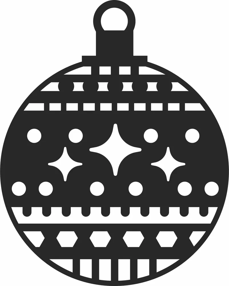 Christmas Ball Ornament — full DXF linework preview
