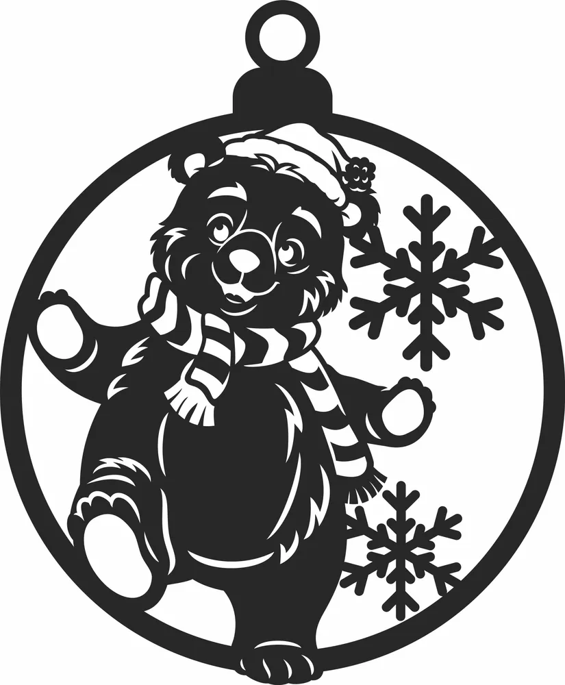 Christmas Beer Ornament — full DXF linework preview