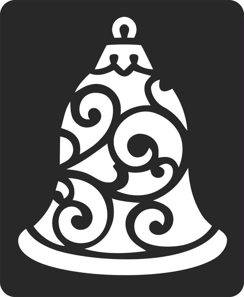 Christmas Bell Clipart — full DXF linework preview